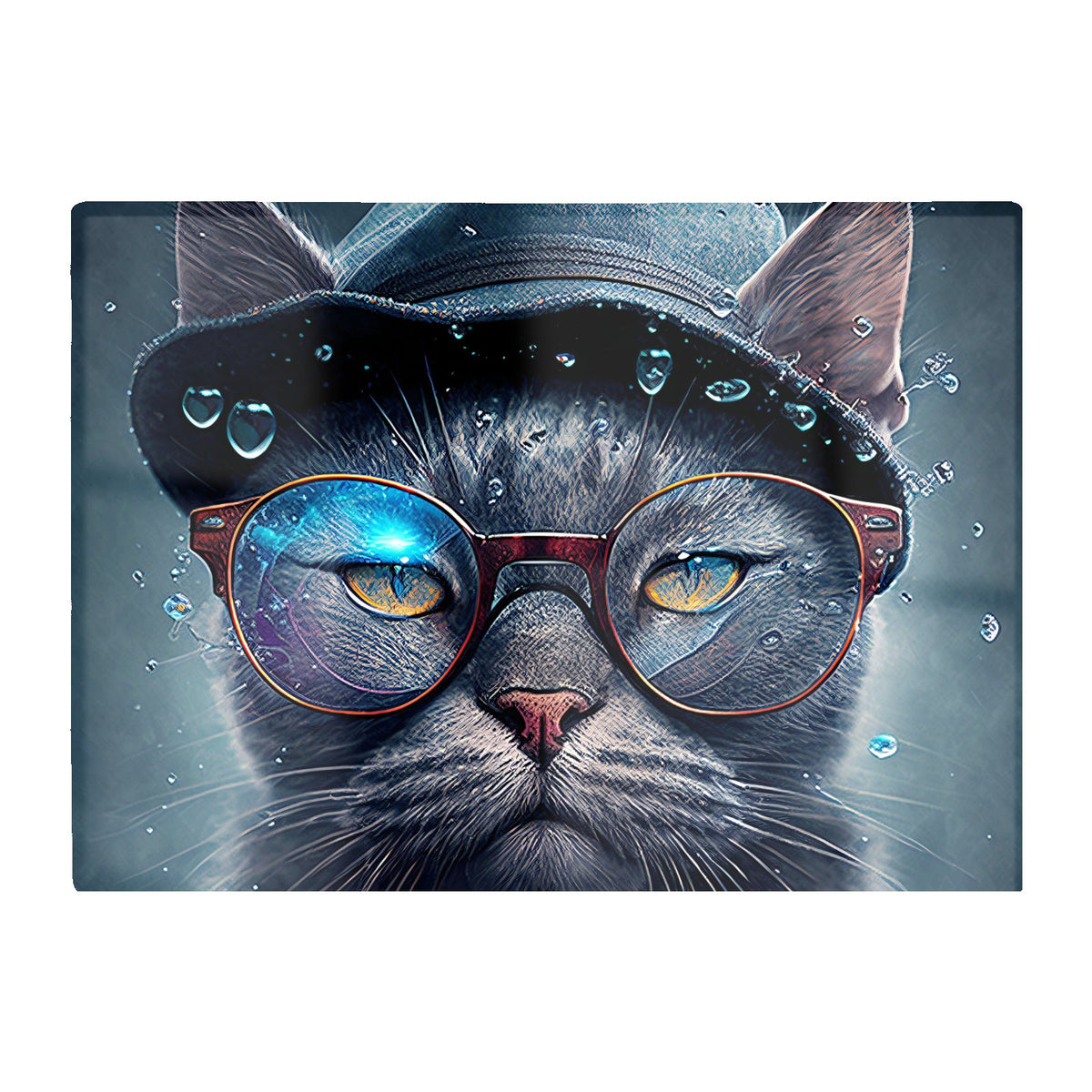Russian Blue Cat Splashart Chopping Board