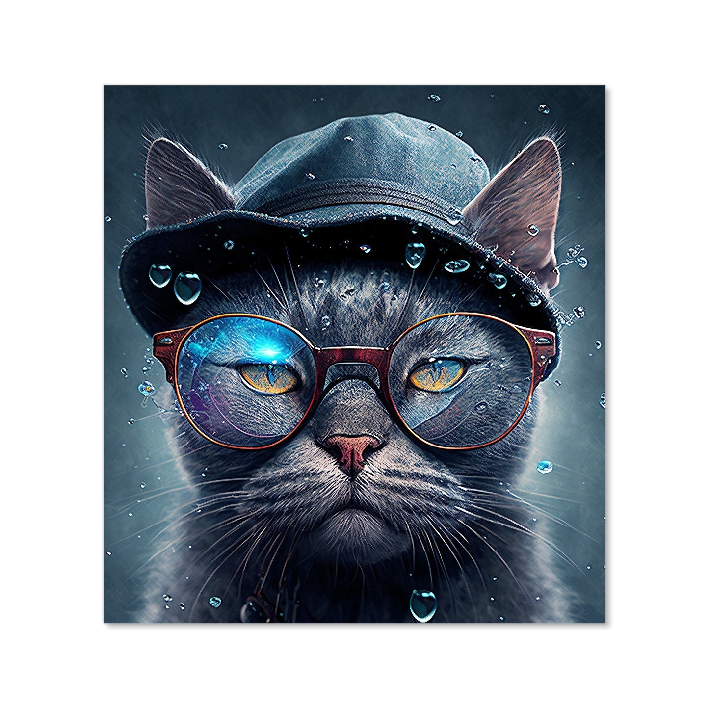 Russian Blue Cat Splashart Kitchen Splashback