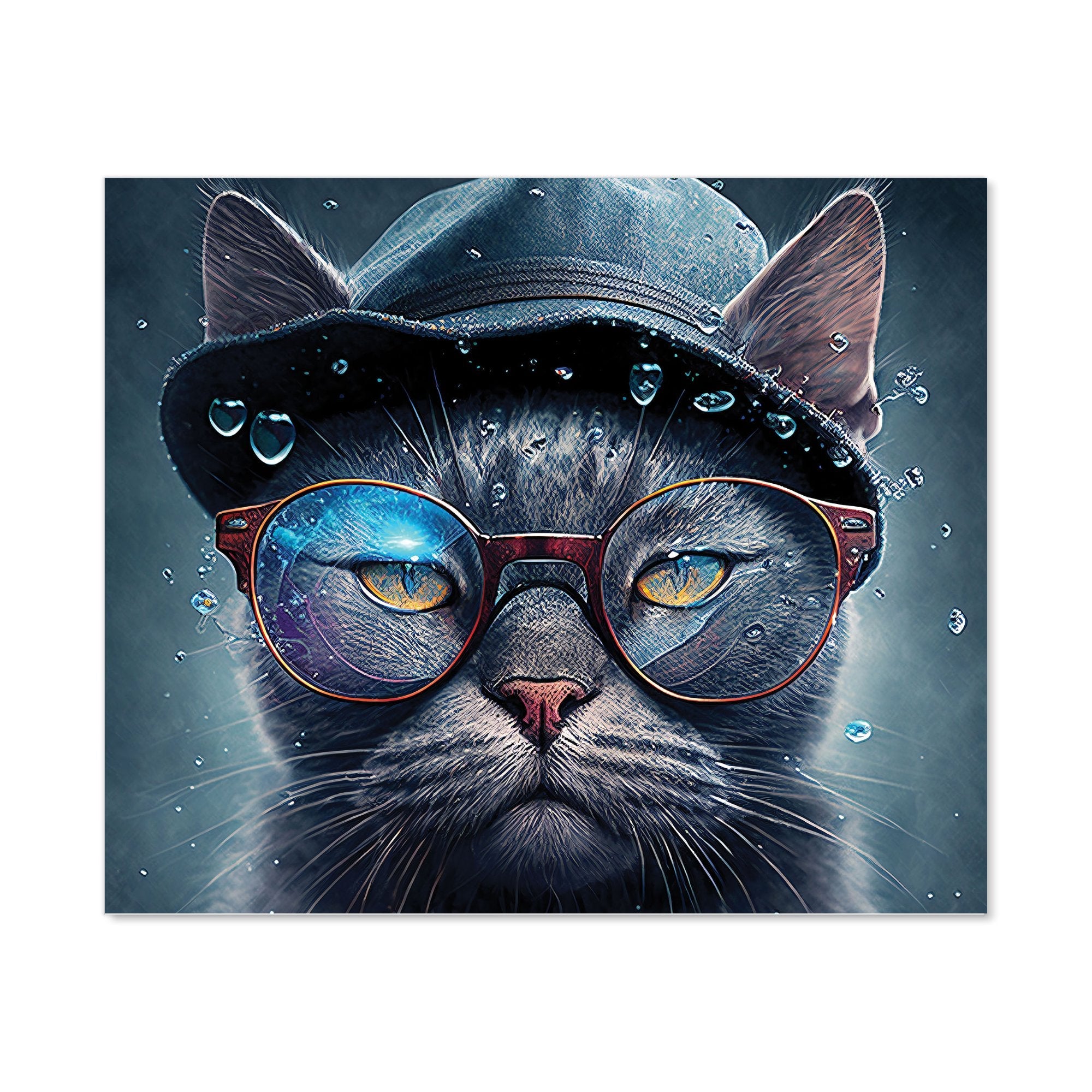Russian Blue Cat Splashart Kitchen Splashback
