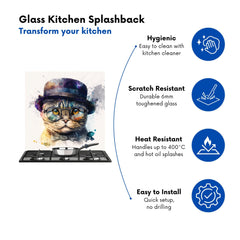 Scottish Fold Cat Splashart Kitchen Splashback