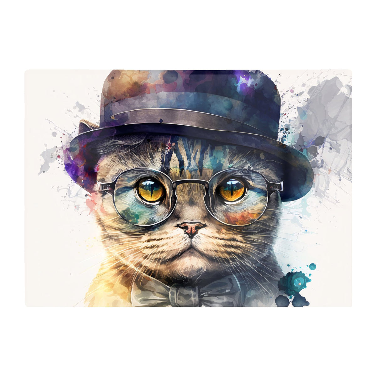 Scottish Fold Cat Splashart Chopping Board