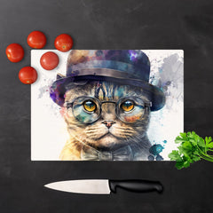 Scottish Fold Cat Splashart Chopping Board