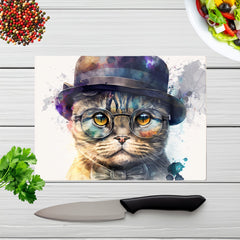 Scottish Fold Cat Splashart Chopping Board