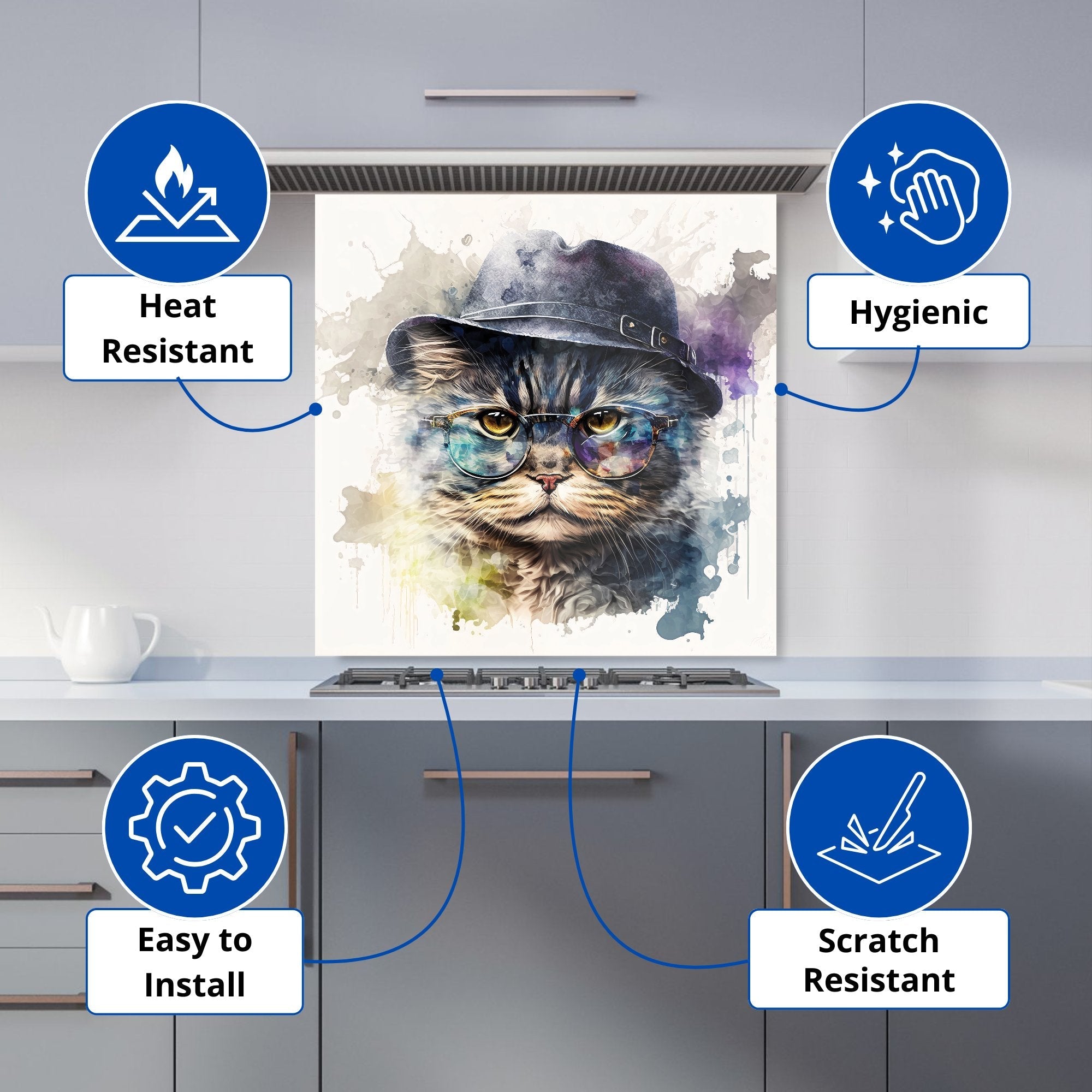 Selkirk Rex Cat Splashart Kitchen Splashback
