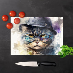 Selkirk Rex Cat Splashart Chopping Board