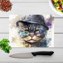 Selkirk Rex Cat Splashart Chopping Board