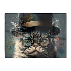 Selkirk Rex Cat With Glasses Splashart Chopping Board