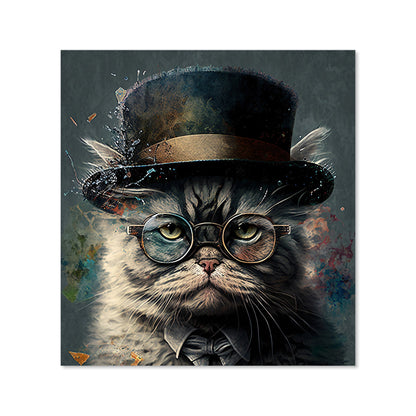 Selkirk Rex Cat With Glasses Splashart Kitchen Splashback