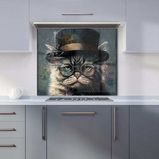 Selkirk Rex Cat With Glasses Splashart Kitchen Splashback