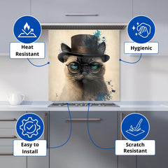 Siamese Cat Splashart Kitchen Splashback