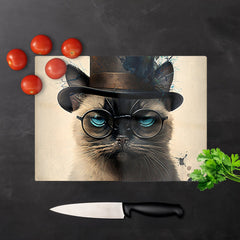 Siamese Cat Splashart Chopping Board