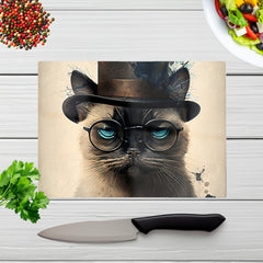 Siamese Cat Splashart Chopping Board