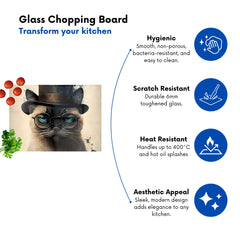 Siamese Cat Splashart Chopping Board
