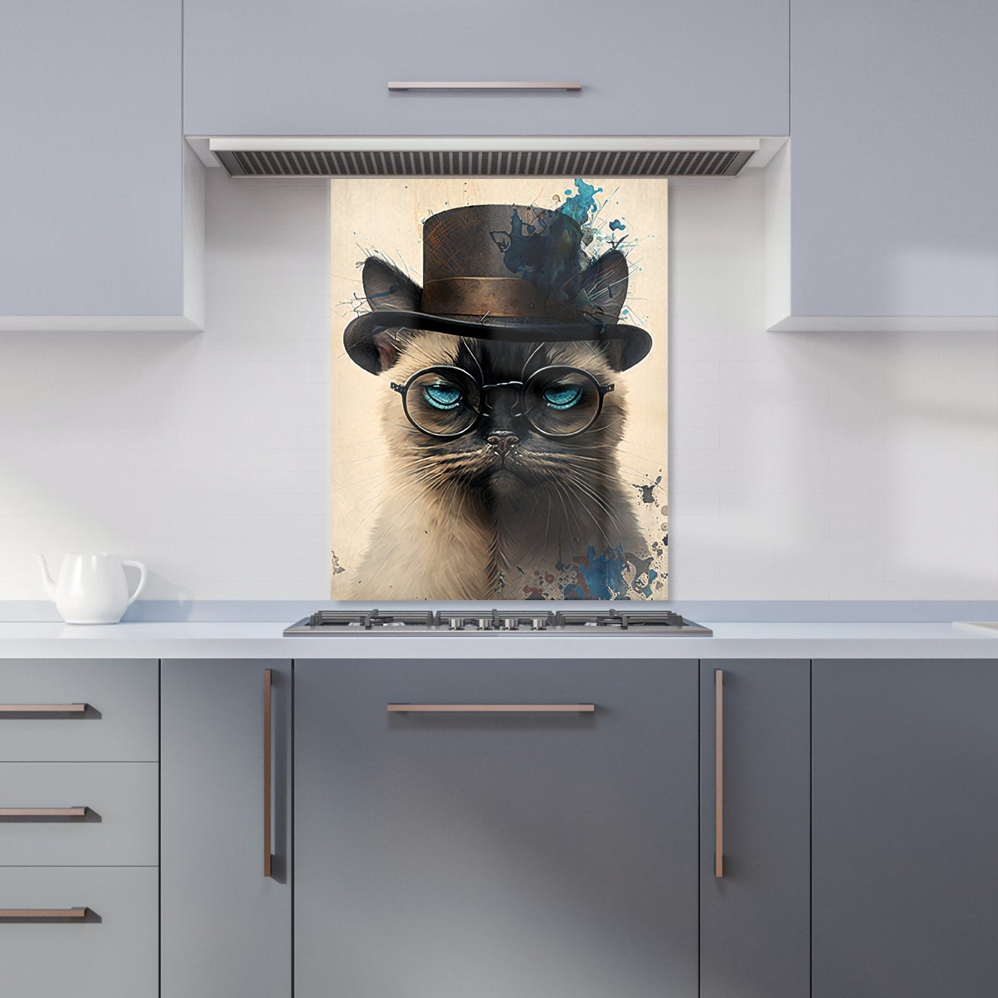 Siamese Cat Splashart Kitchen Splashback