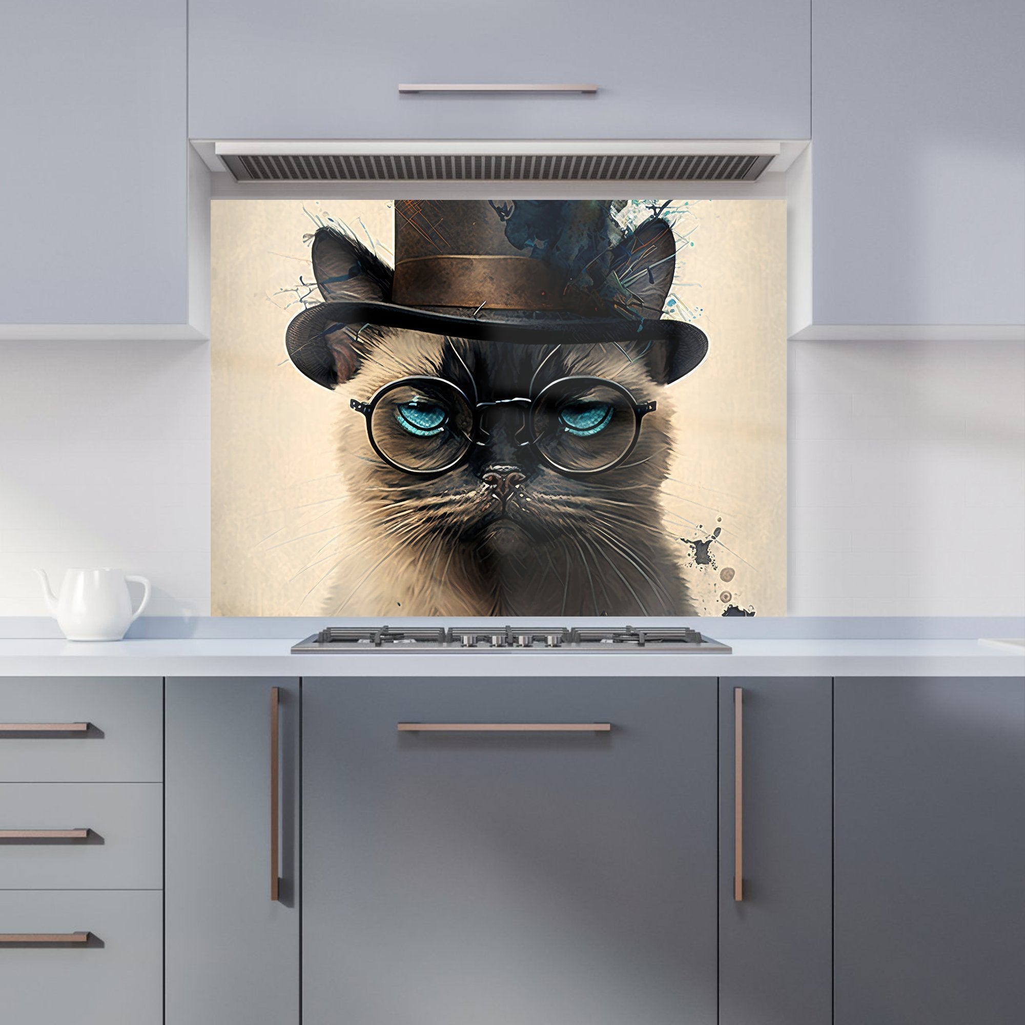 Siamese Cat Splashart Kitchen Splashback