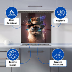 Siamese Cat Face Splashart Kitchen Splashback