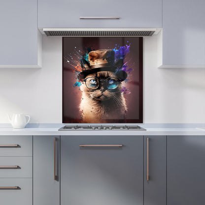 Siamese Cat Face Splashart Kitchen Splashback