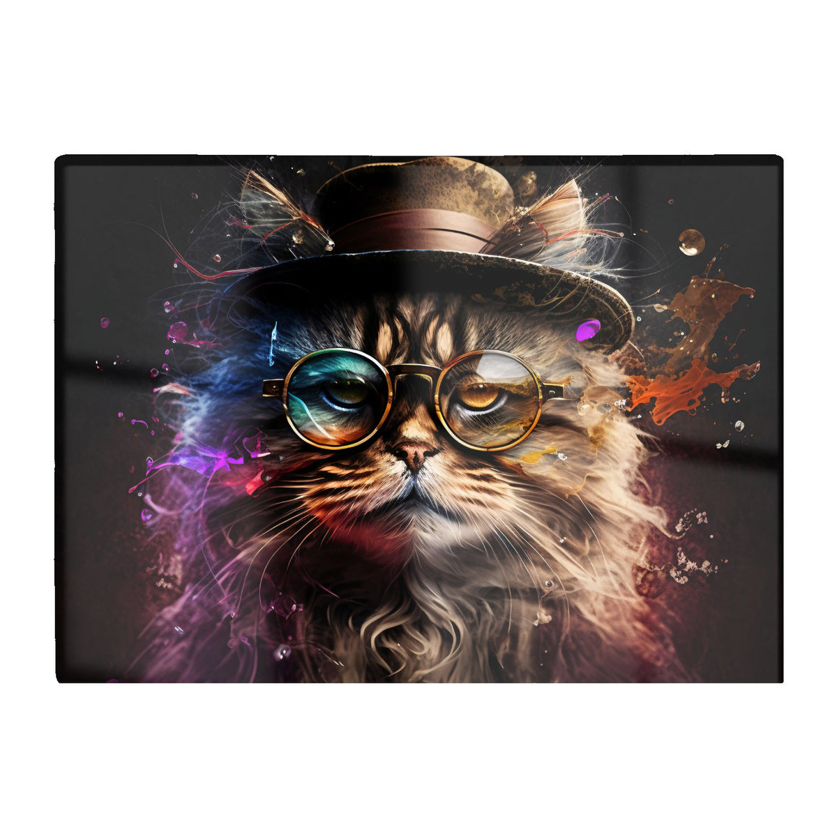Siberian Cat With Glasses Splashart Chopping Board