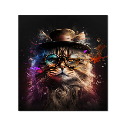 Siberian Cat With Glasses Splashart Kitchen Splashback