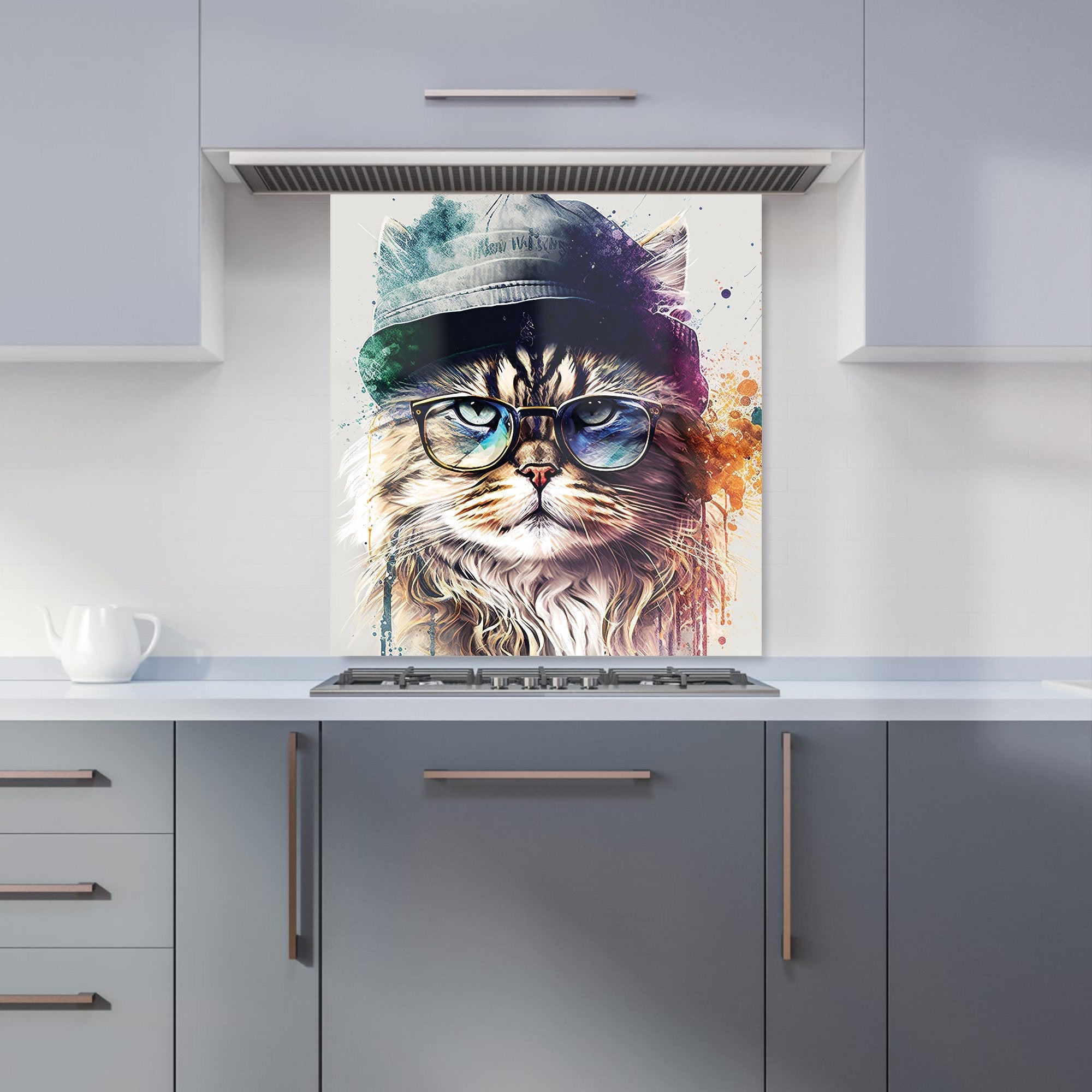 Siberian Cat Face Splashart Kitchen Splashback