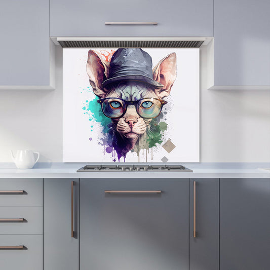 Sphynx Cat Face Splashart Kitchen Splashback