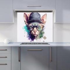 Sphynx Cat Face Splashart Kitchen Splashback