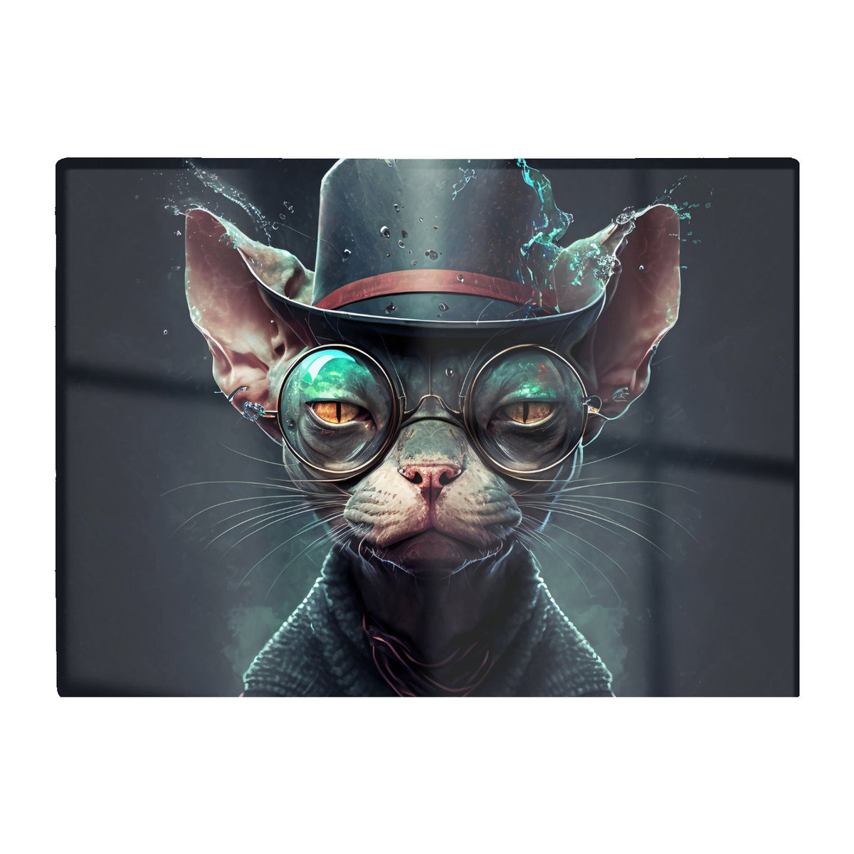 Sphynx Cat With Glases Splashart Chopping Board