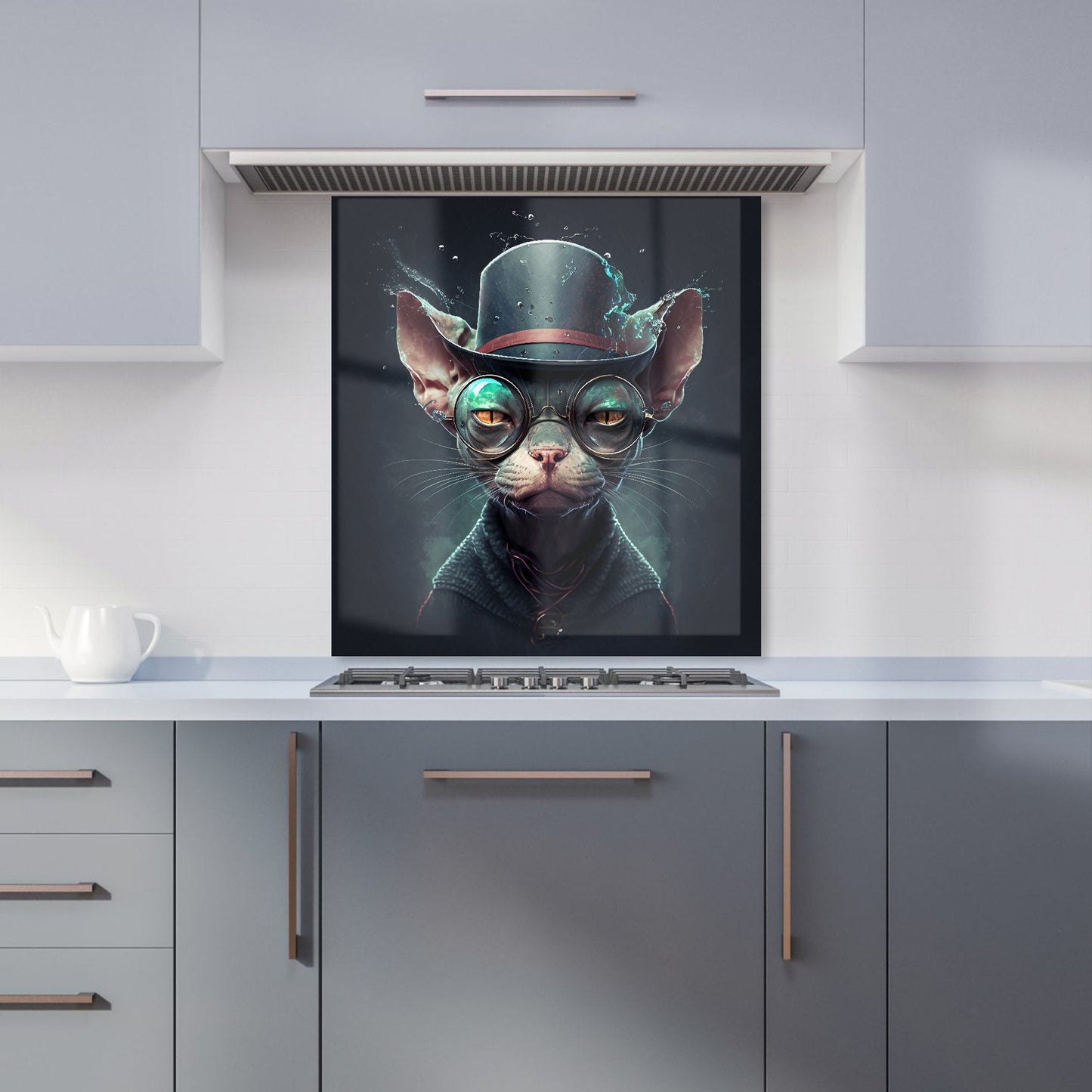 Sphynx Cat With Glases Splashart Kitchen Splashback