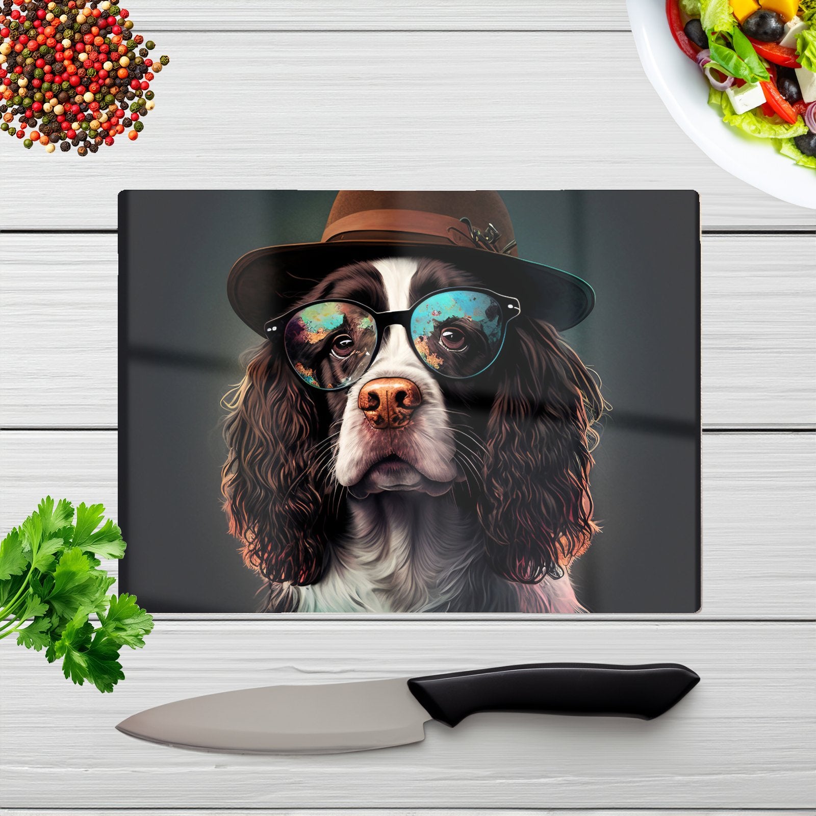 Springer Spaniel Dog Splashart Chopping Board