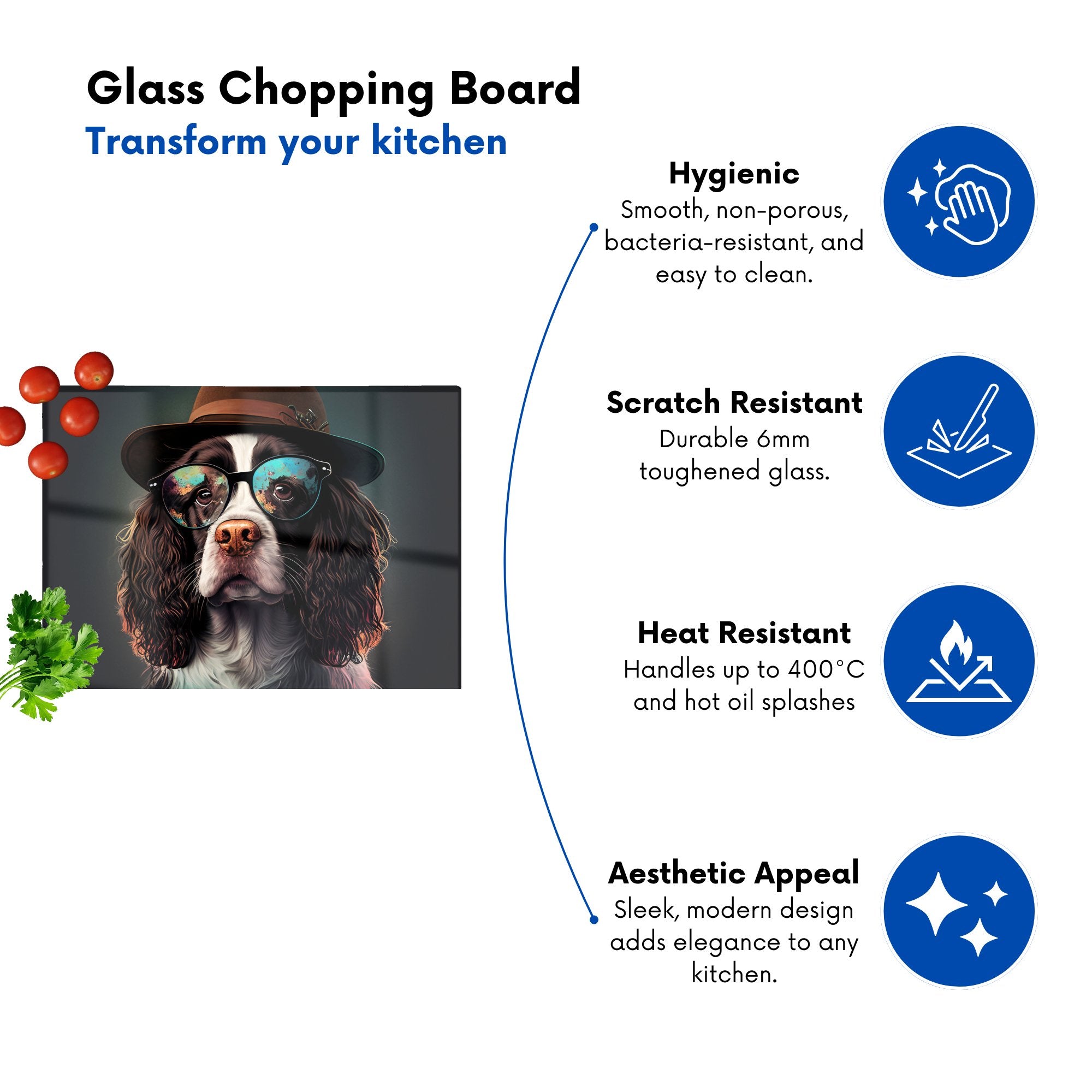 Springer Spaniel Dog Splashart Chopping Board