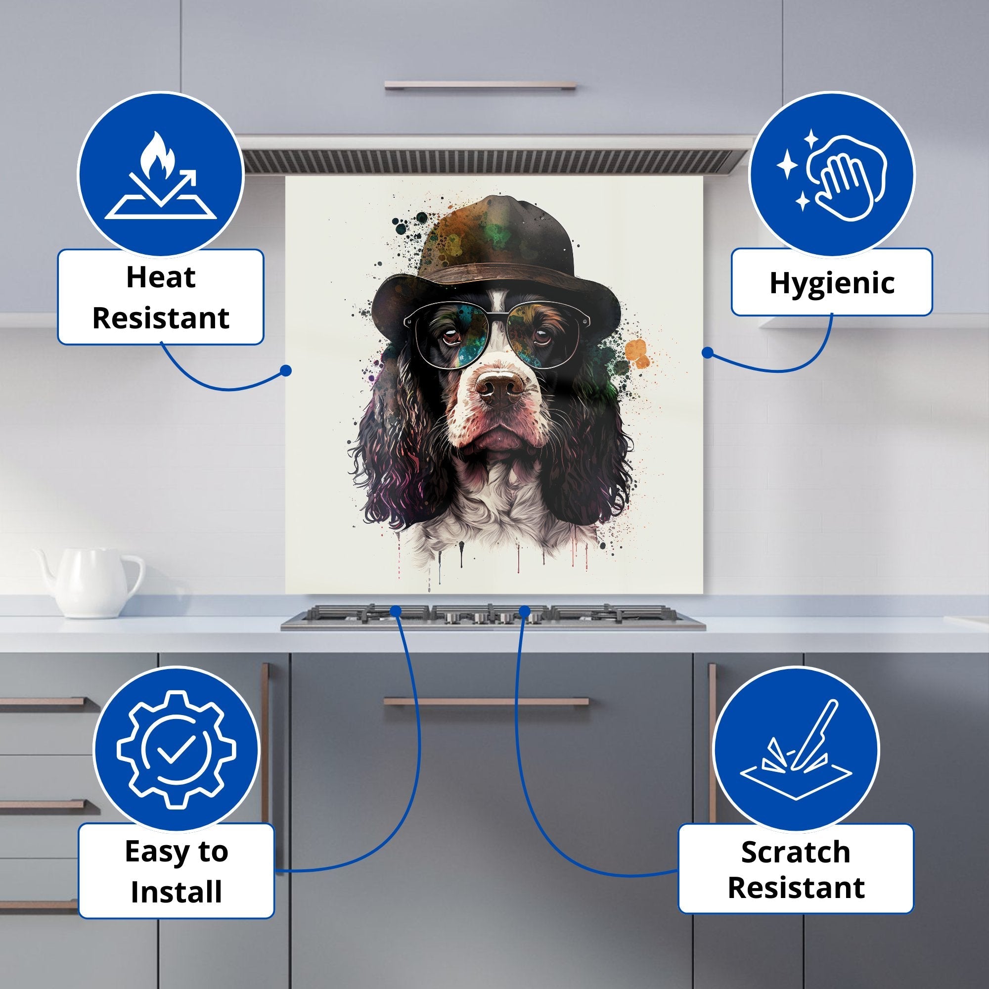 Springer Spaniel Dog Kitchen Splashback