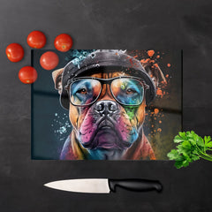 Staffordshire Bull Terrier Dog Splashart Chopping Board