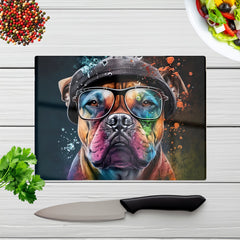 Staffordshire Bull Terrier Dog Splashart Chopping Board
