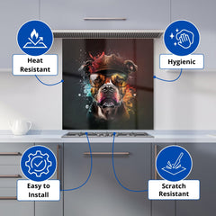 Staffy Bull Terrier Dog Splashart Kitchen Splashback