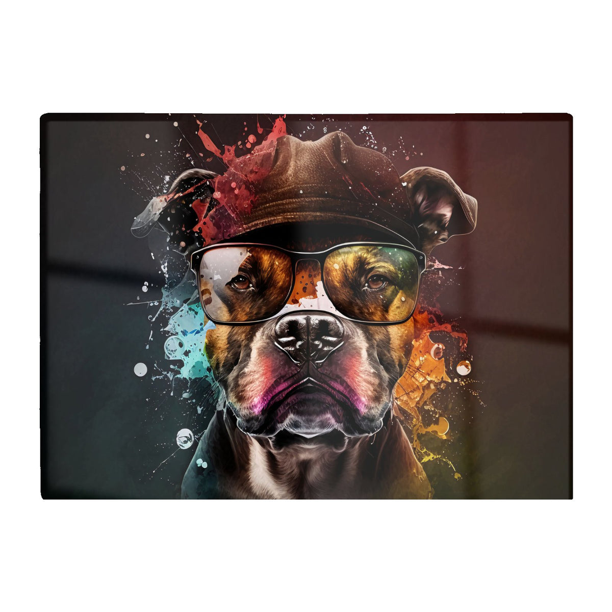 Staffy Bull Terrier Dog Splashart Chopping Board