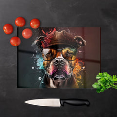 Staffy Bull Terrier Dog Splashart Chopping Board
