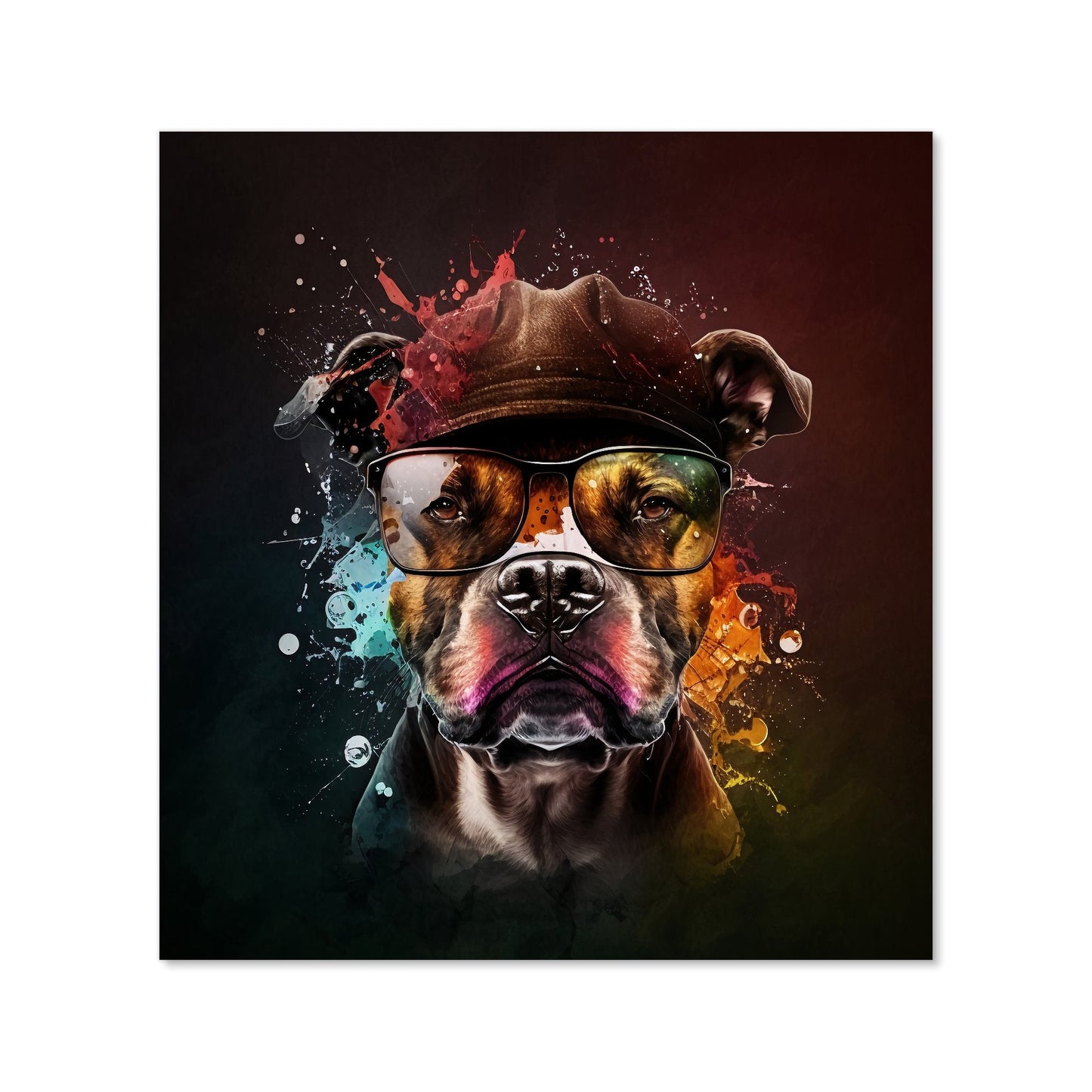 Staffy Bull Terrier Dog Splashart Kitchen Splashback