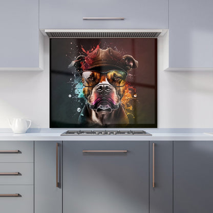 Staffy Bull Terrier Dog Splashart Kitchen Splashback