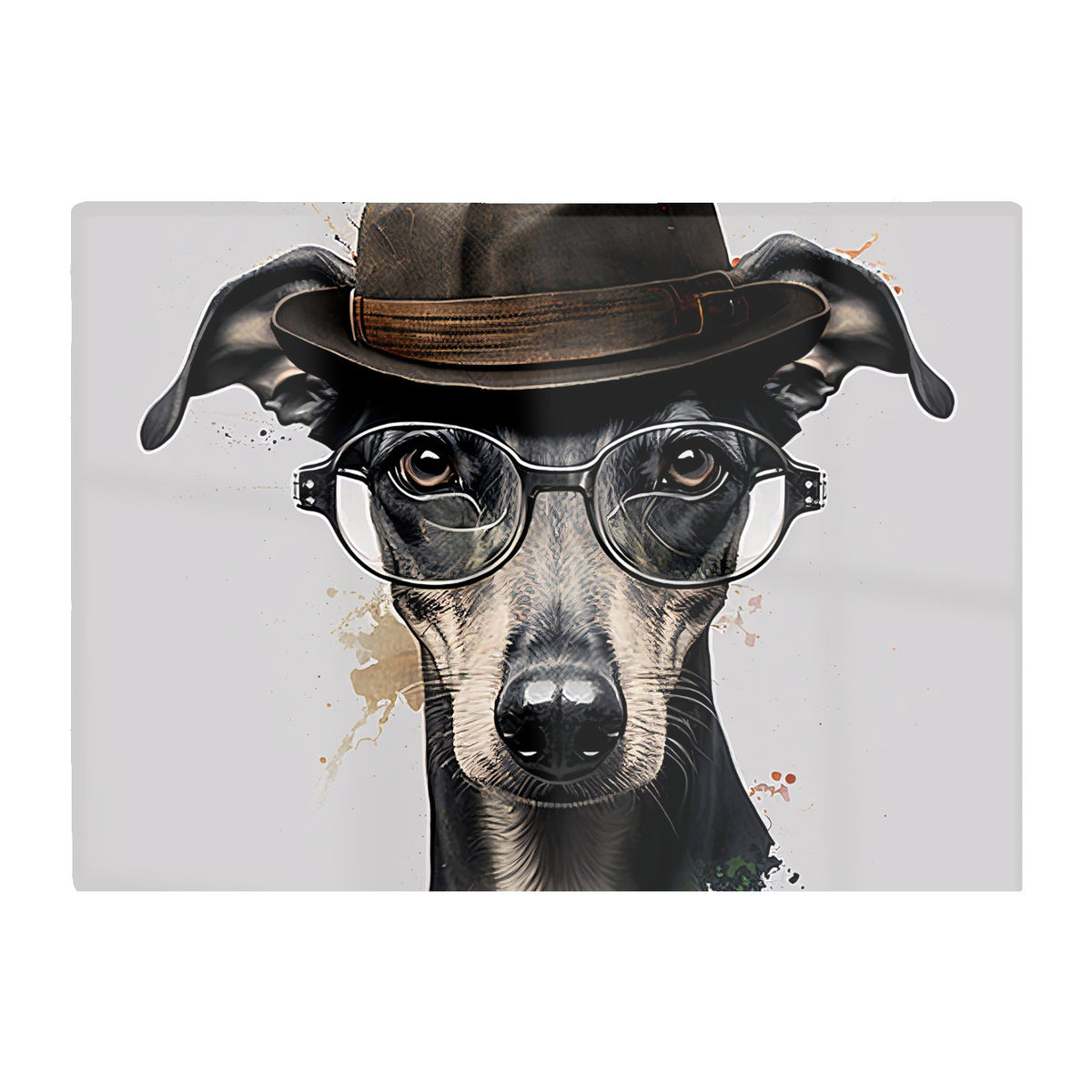 Whippet Dog Splashart Chopping Board