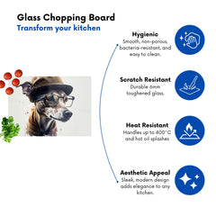 Whippet Dog With Glasses Splashart Chopping Board