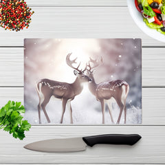 Reindeer In The Snow Chopping Board