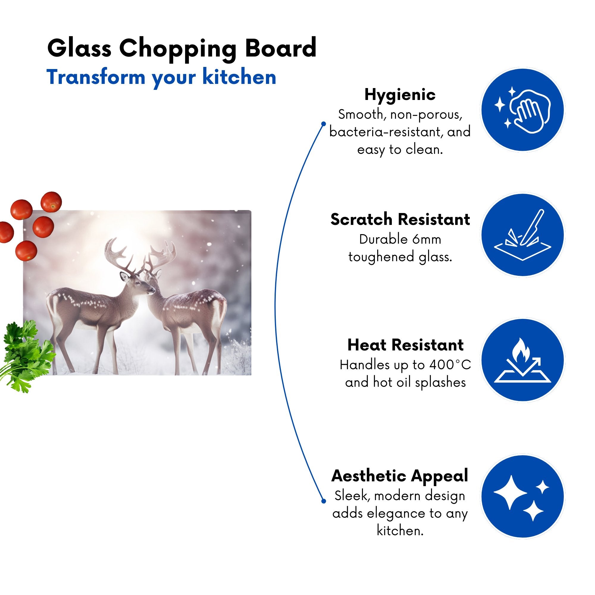 Reindeer In The Snow Chopping Board