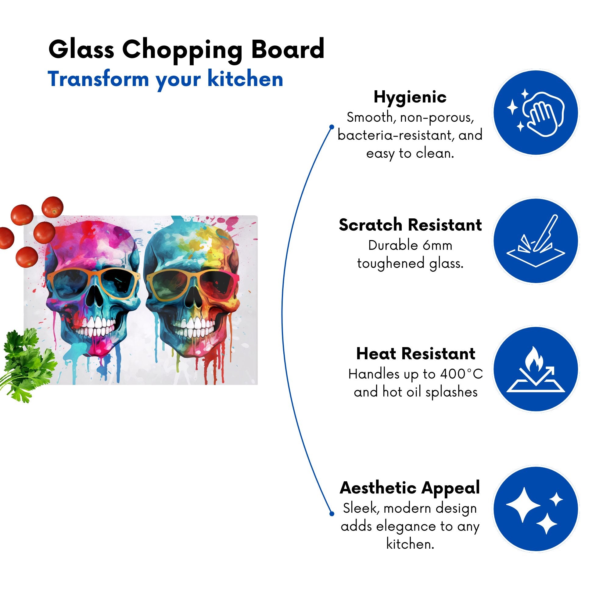 Splashart Happy Skeletons Chopping Board