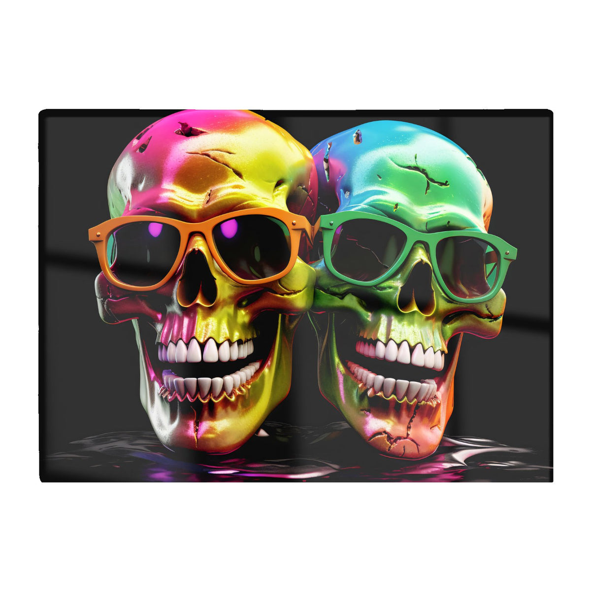 Happy Skeletons In Sunglasses Chopping Board