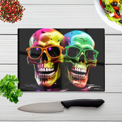 Happy Skeletons In Sunglasses Chopping Board