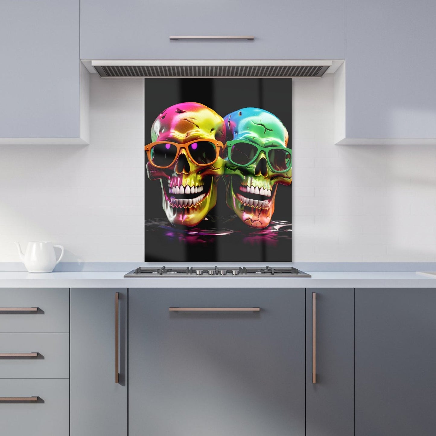 Happy Skeletons In Sunglasses Kitchen Splashback