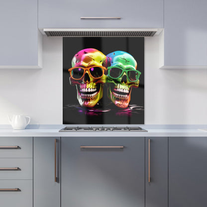 Happy Skeletons In Sunglasses Kitchen Splashback