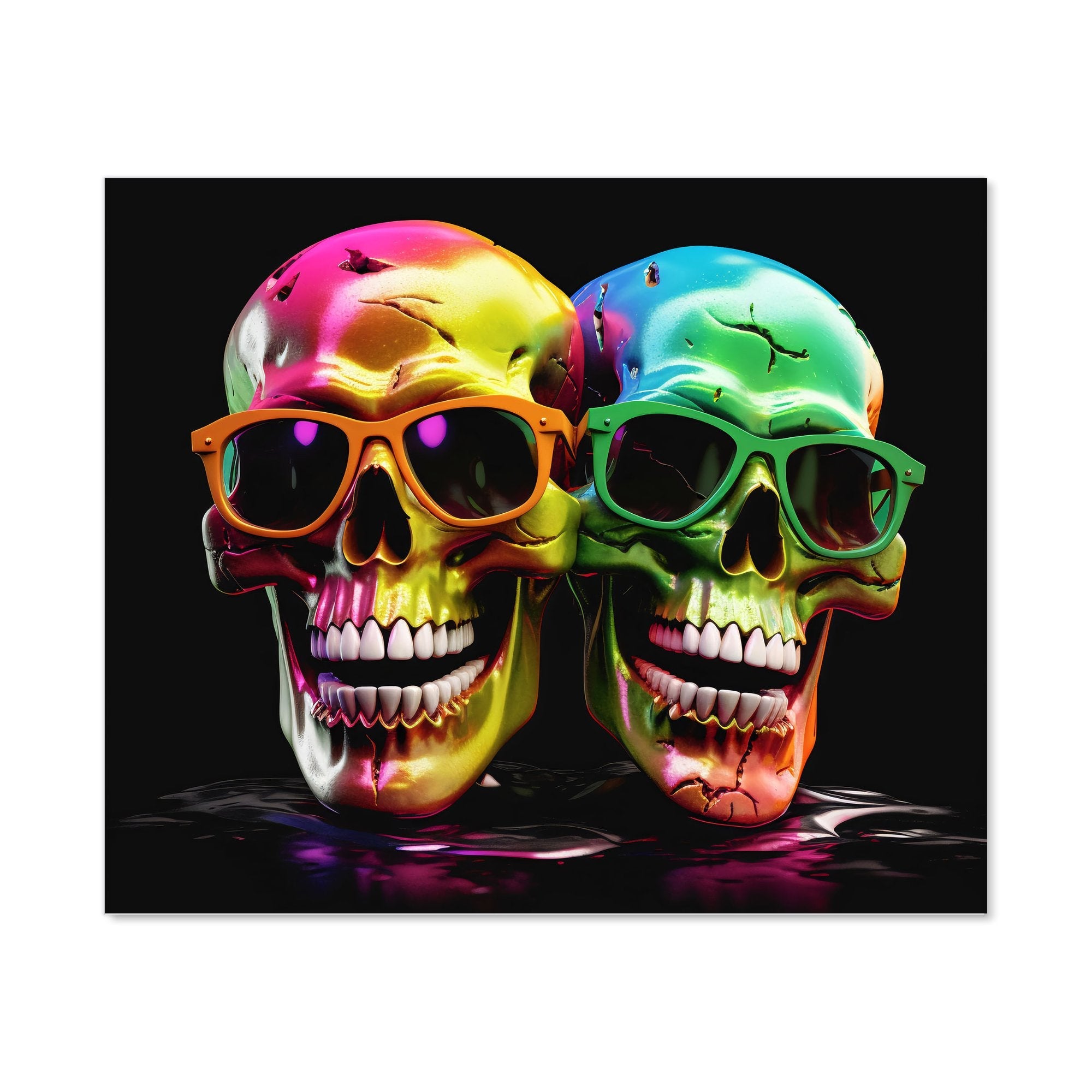 Happy Skeletons In Sunglasses Kitchen Splashback