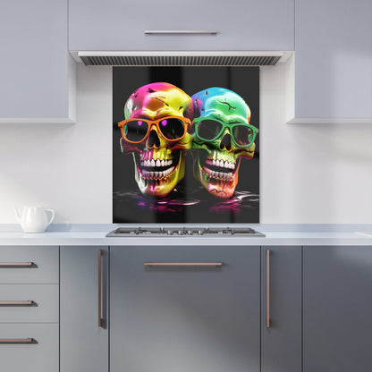 Happy Skeletons In Sunglasses Kitchen Splashback