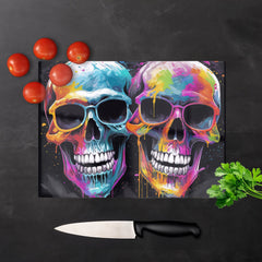 Splashart Happy Skeletons In Glasses Chopping Board